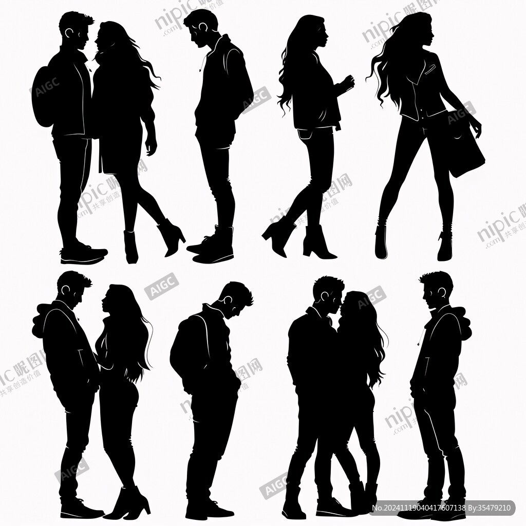 女人男人剪影