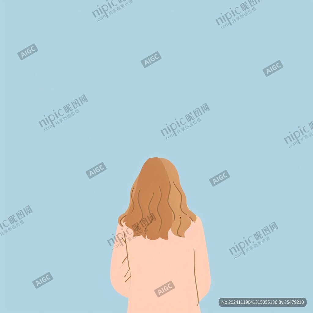 女生背影插畫(huà)