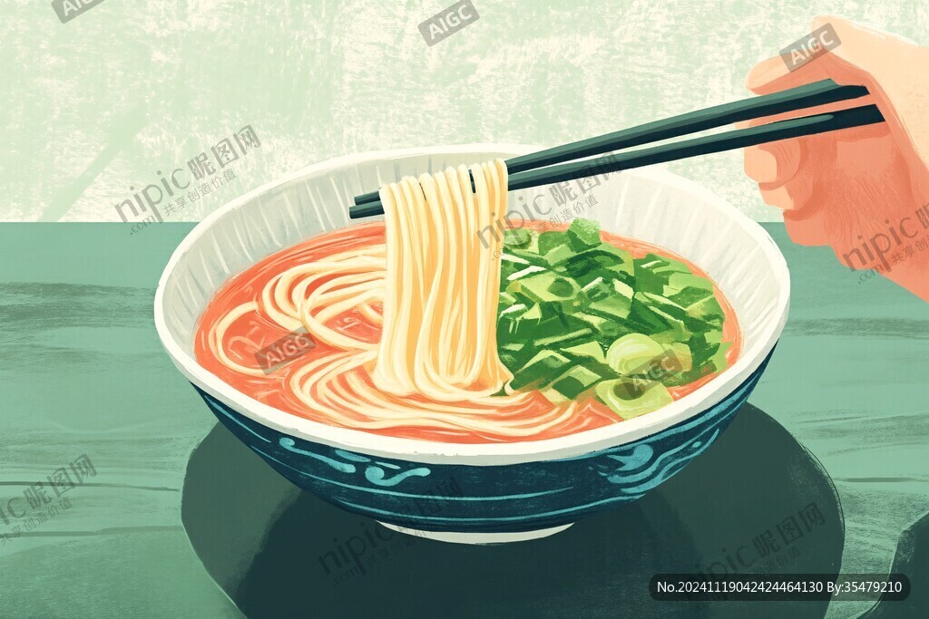 一碗面插畫