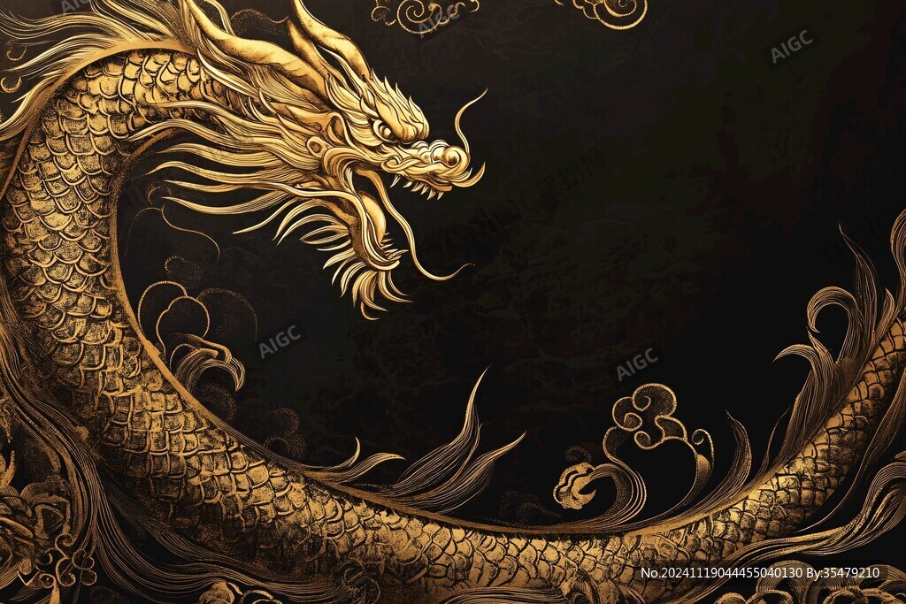 金色龍紋金龍蒼龍青龍
