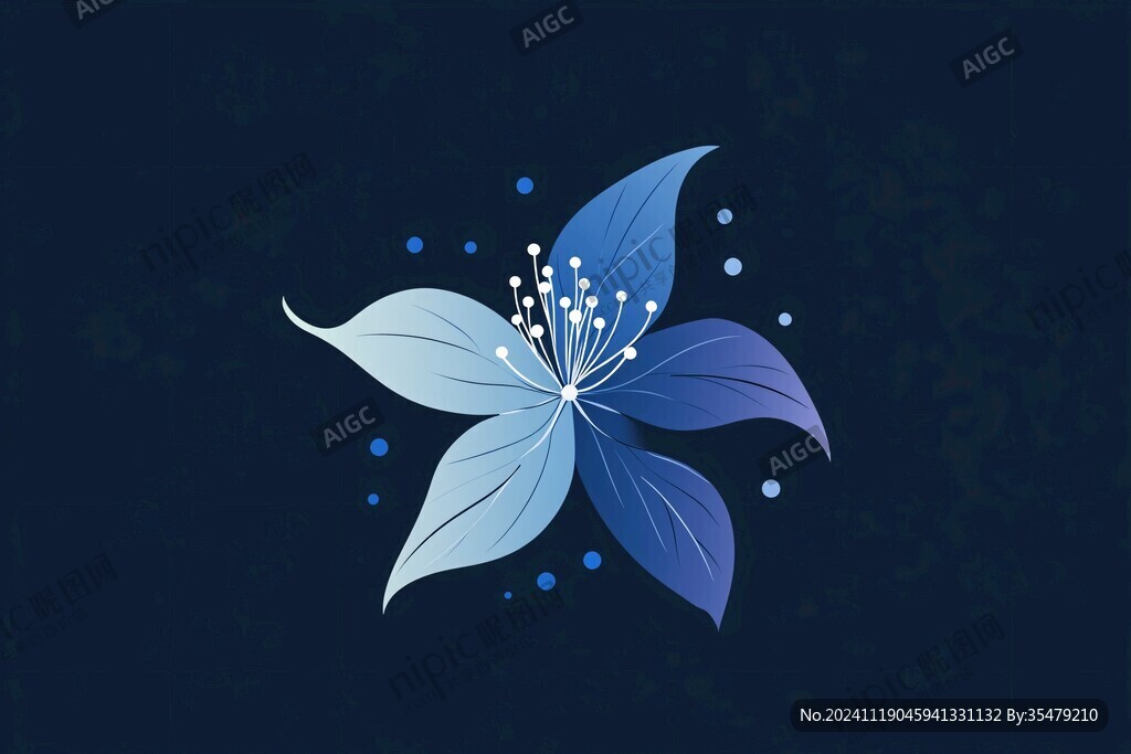 藍(lán)雪花插畫