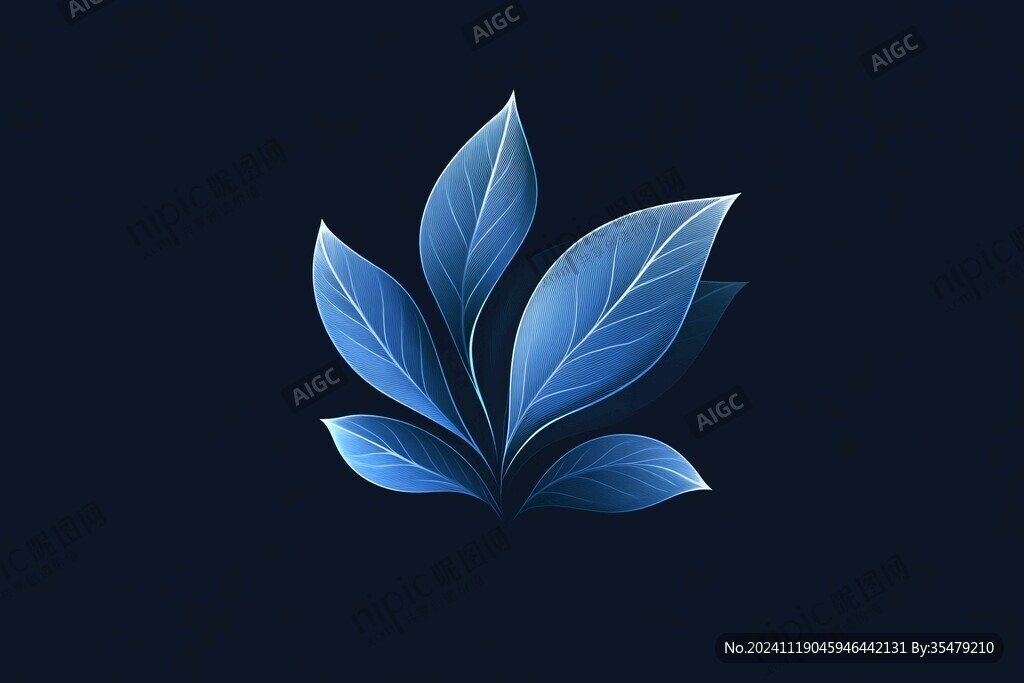 藍(lán)色顏色創(chuàng)意葉脈紋理