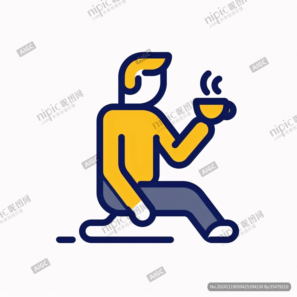 人物吃面logo