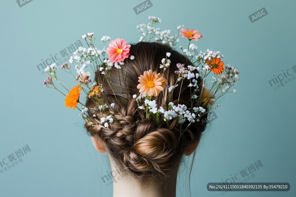 頭發(fā)帶花朵