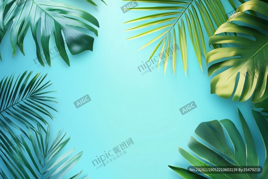 熱帶蒲葵葉簡約背景