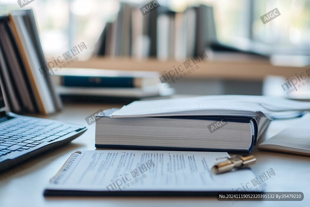 打開的書本書桌