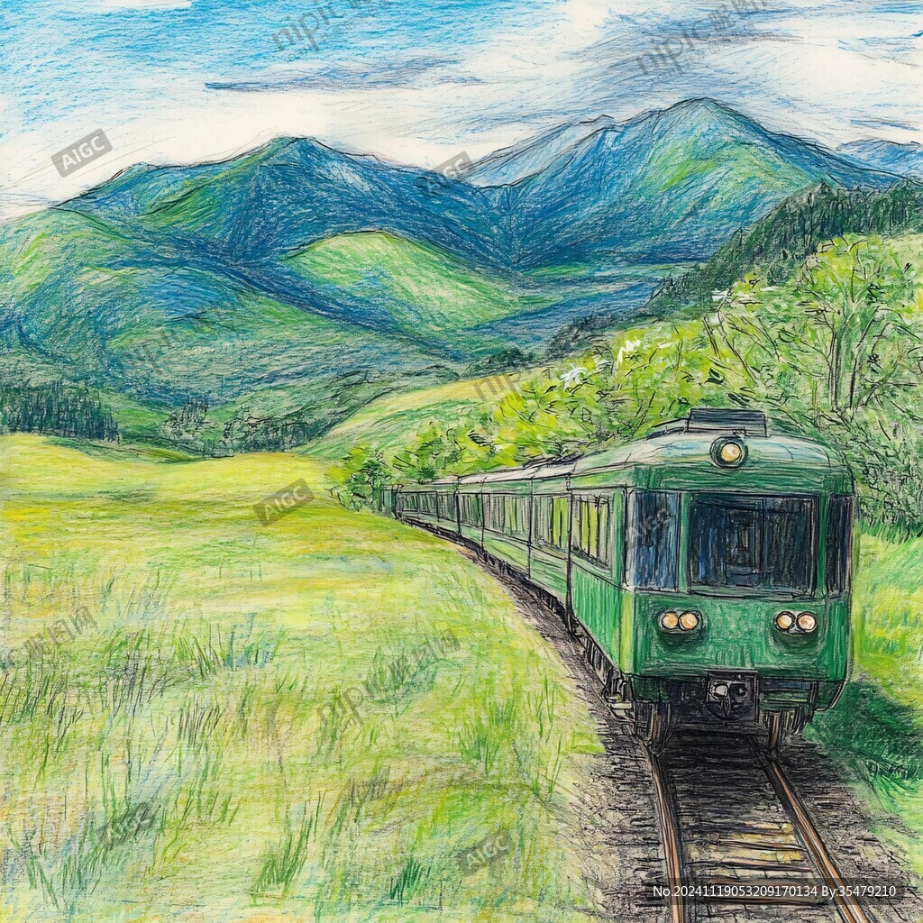 行駛的綠皮車
