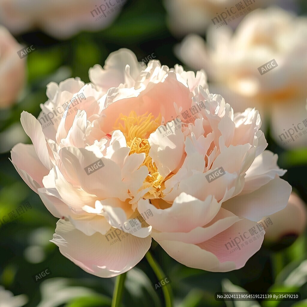 漸變色芍藥花