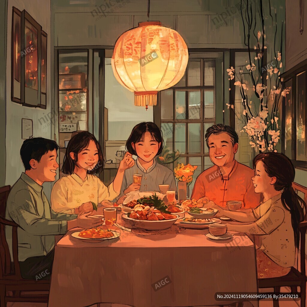 年夜飯插畫