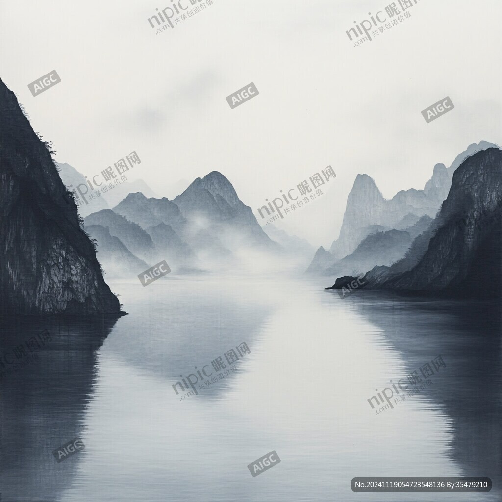 藍(lán)調(diào)山水風(fēng)景
