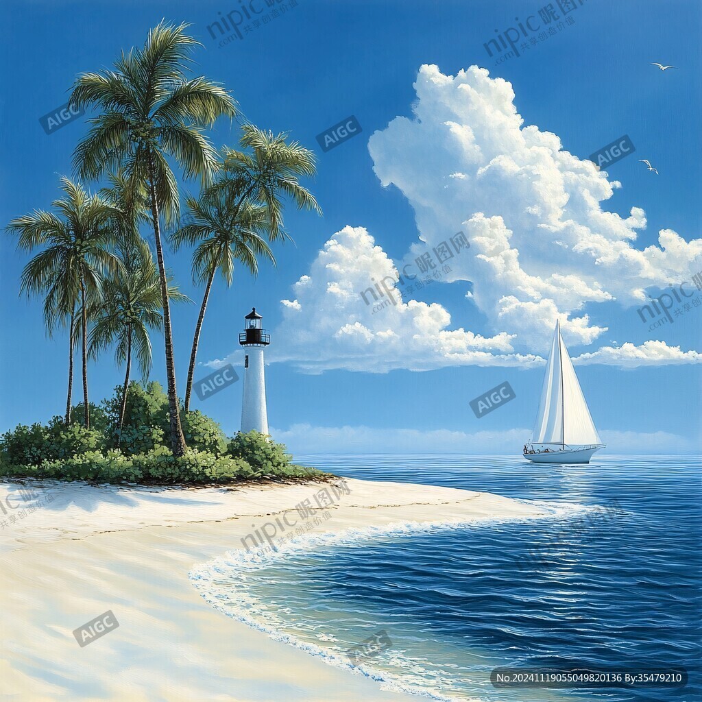 海濱風(fēng)光風(fēng)景畫