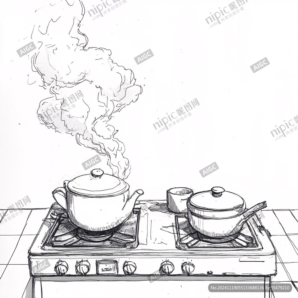 廚房場景手繪