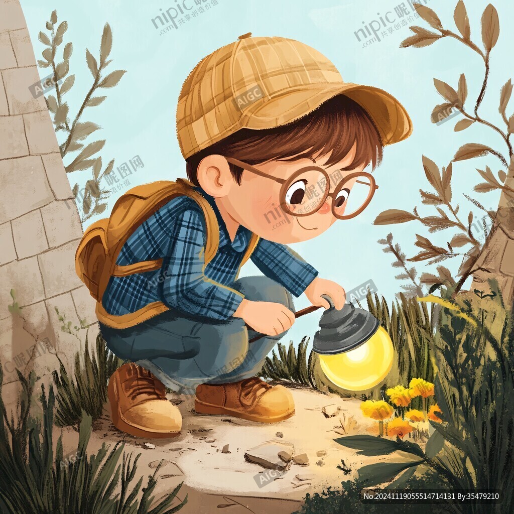 捕昆蟲的小孩
