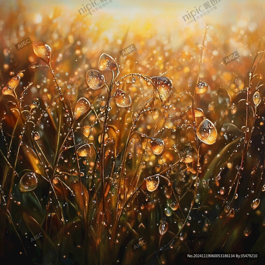 水珠與枯草