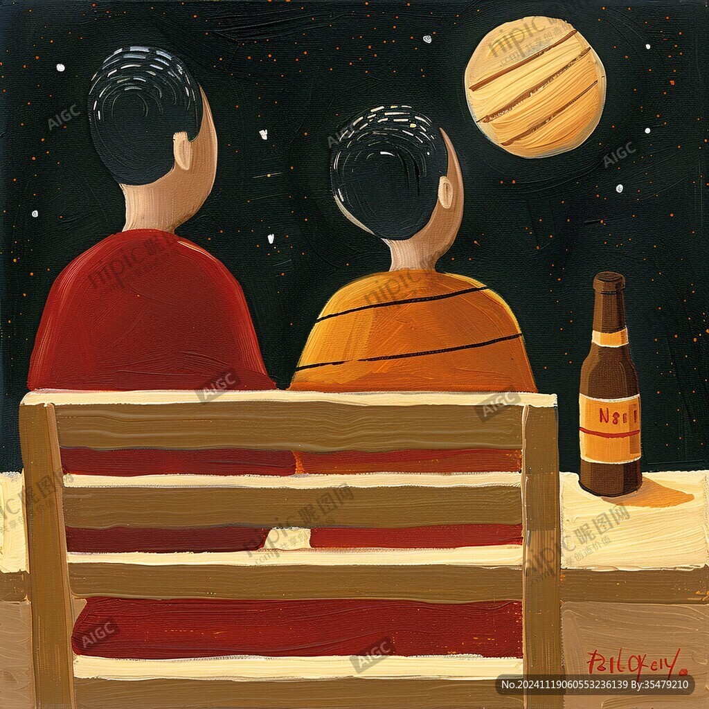 酒桌插畫