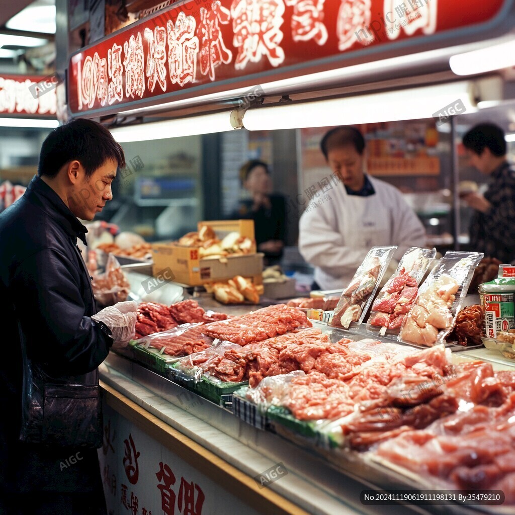 菜市場賣肉攤