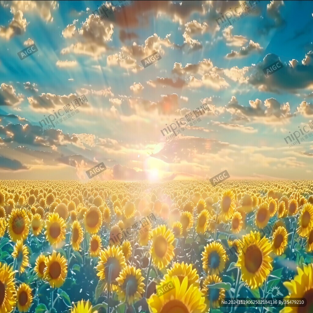 唯美夕陽(yáng)花海