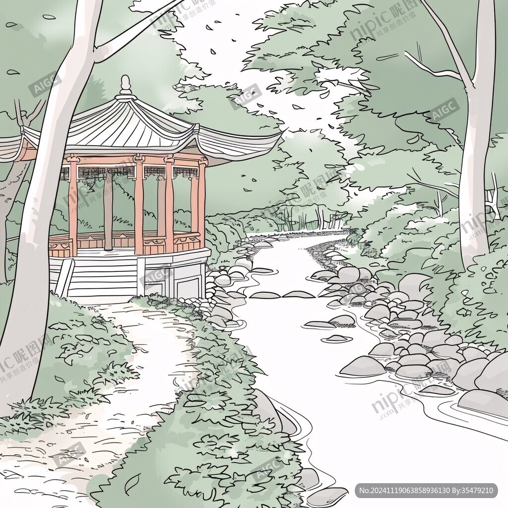 江南香山風(fēng)景區(qū)插畫(huà)