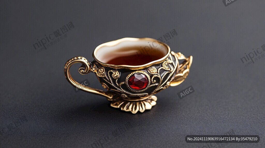 金鑲寶桃杯