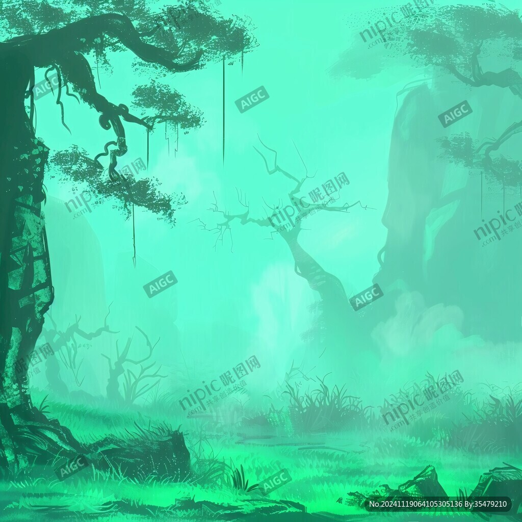仙境古樹插畫