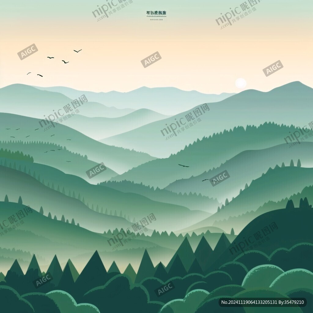 山風(fēng)景插畫包裝