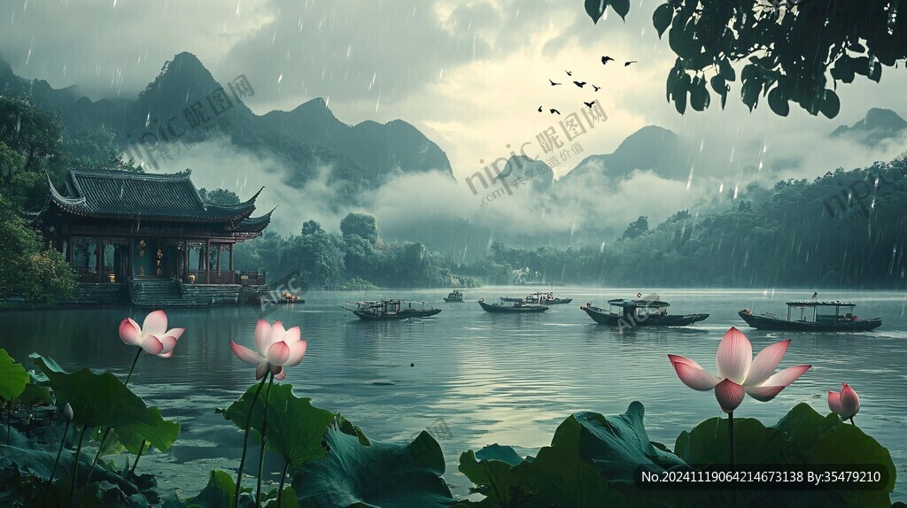 荷花湖畔粵劇背景