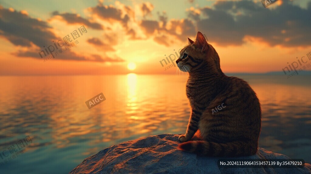 夕陽里的貓