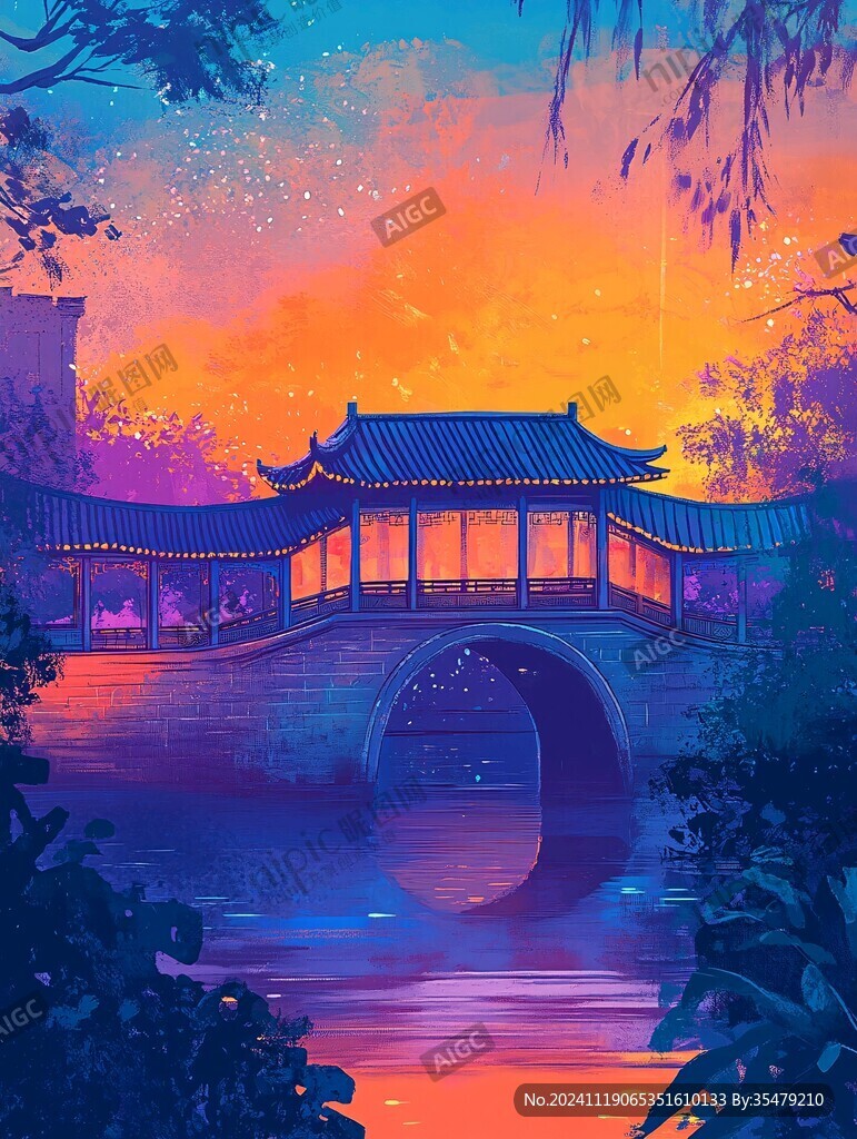 五亭橋插畫