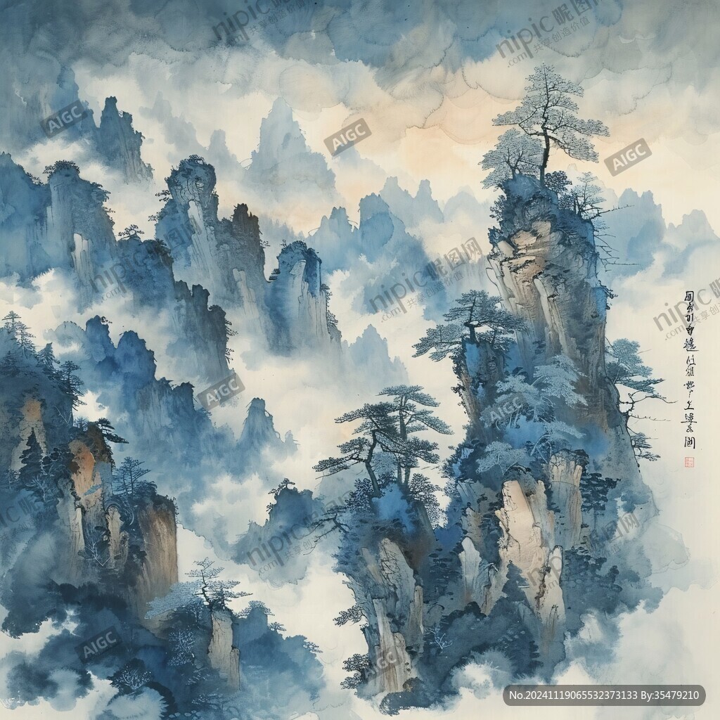潑彩山水畫