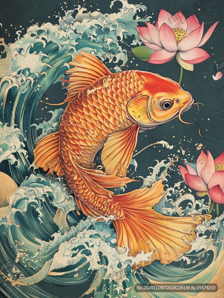 金鯉魚與蓮花