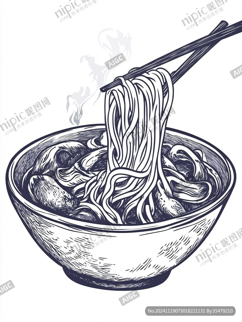 熱干面手繪插畫