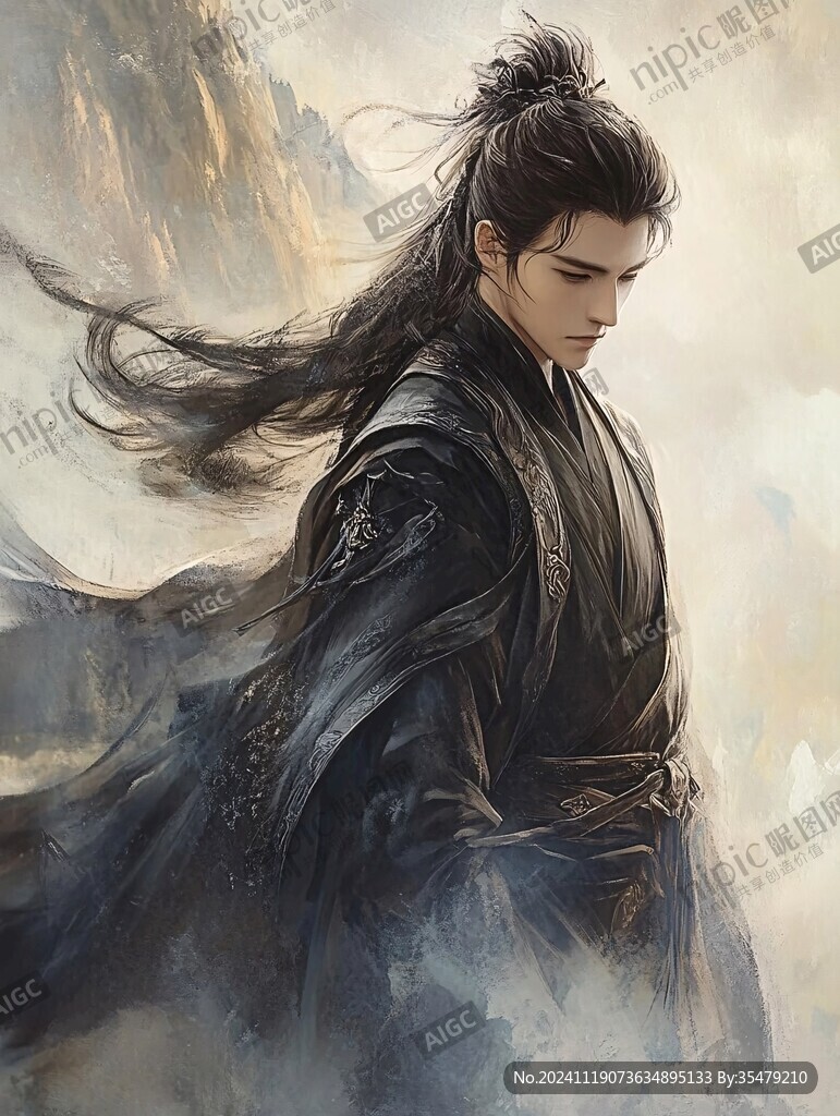 原創(chuàng)手繪古裝美男