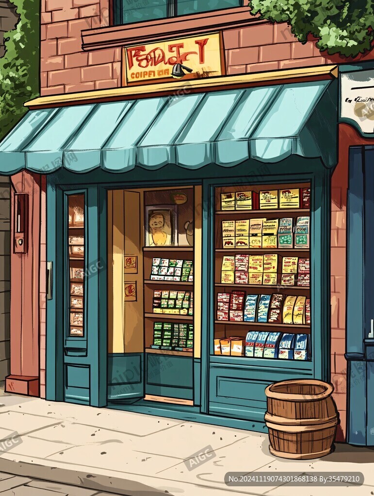 炒貨店插畫