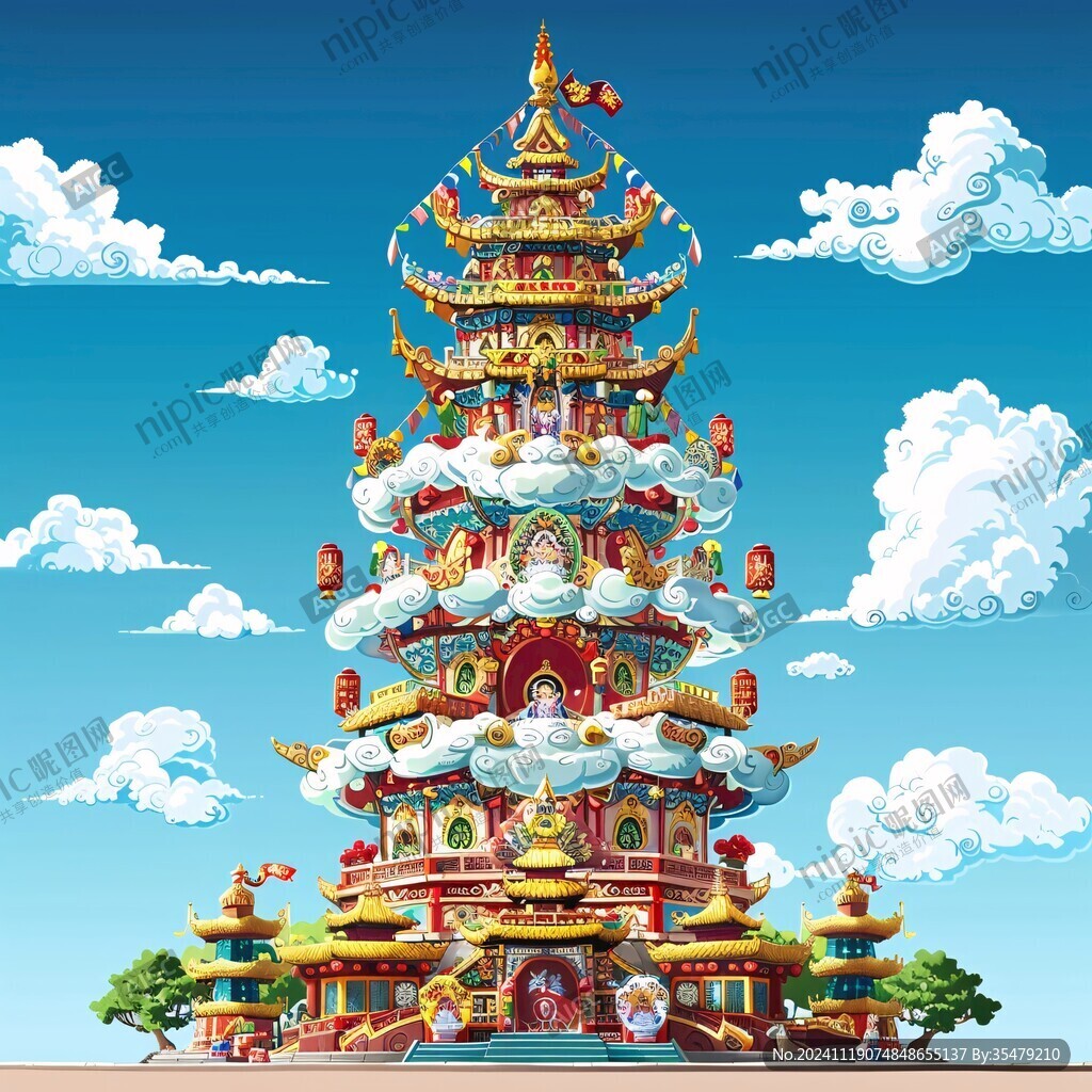 萬壽塔插畫