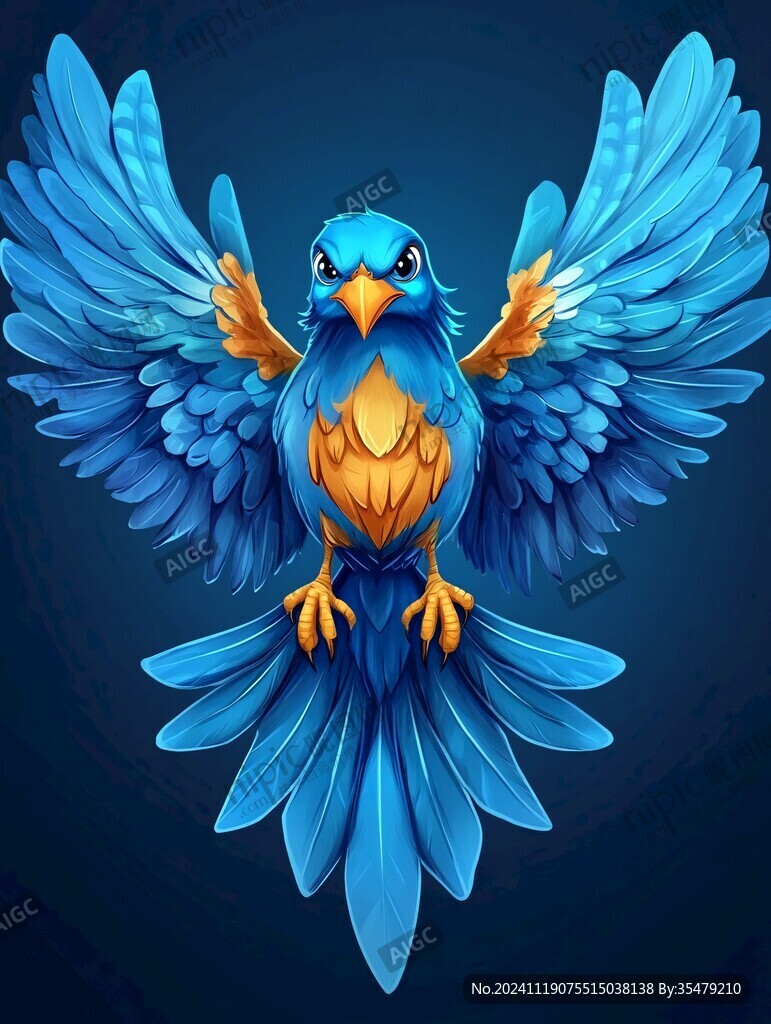 藍雀插畫
