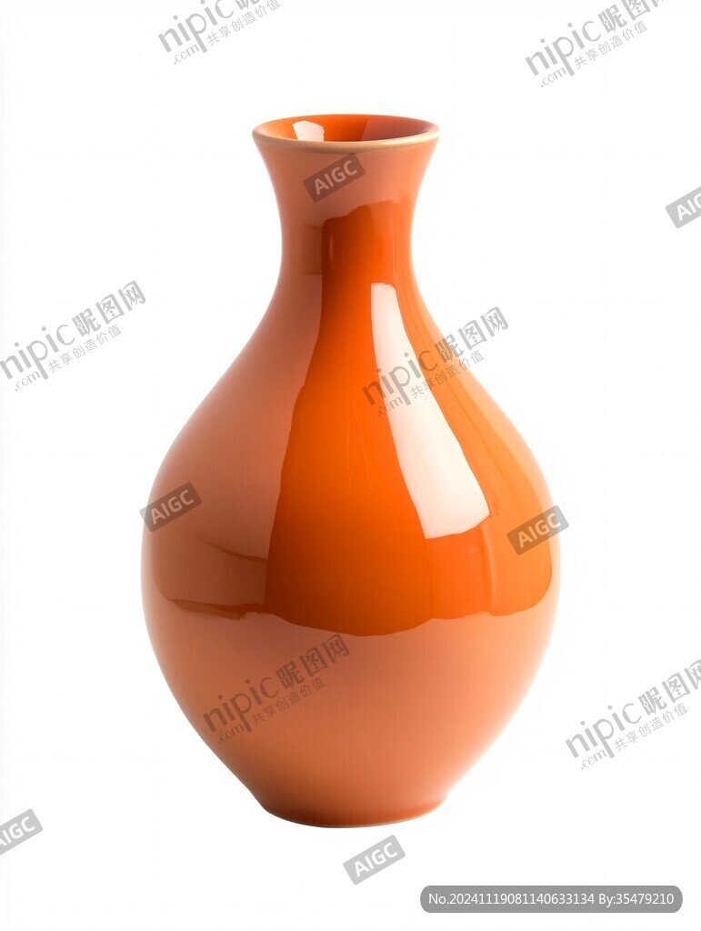 桔黃瓷瓶