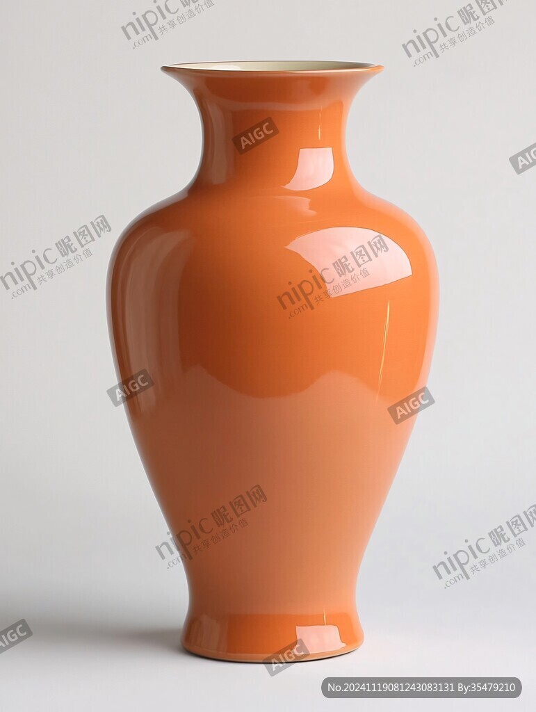 珊瑚紅地花瓶
