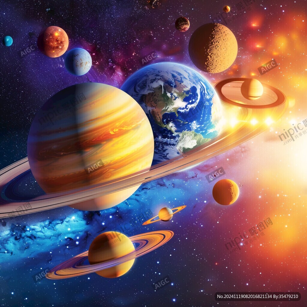 太陽系立體畫