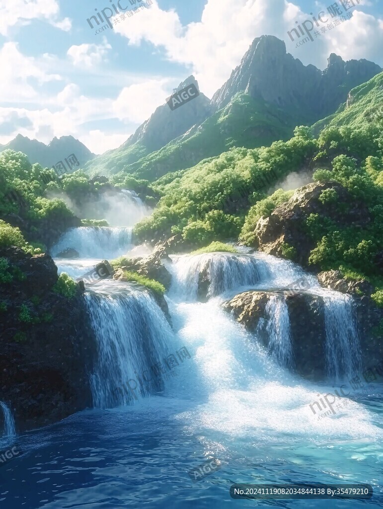 唯美風(fēng)景山間流水