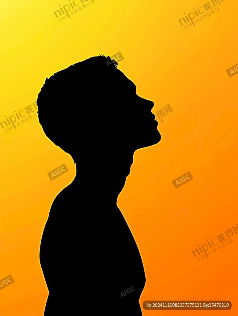 男性側影