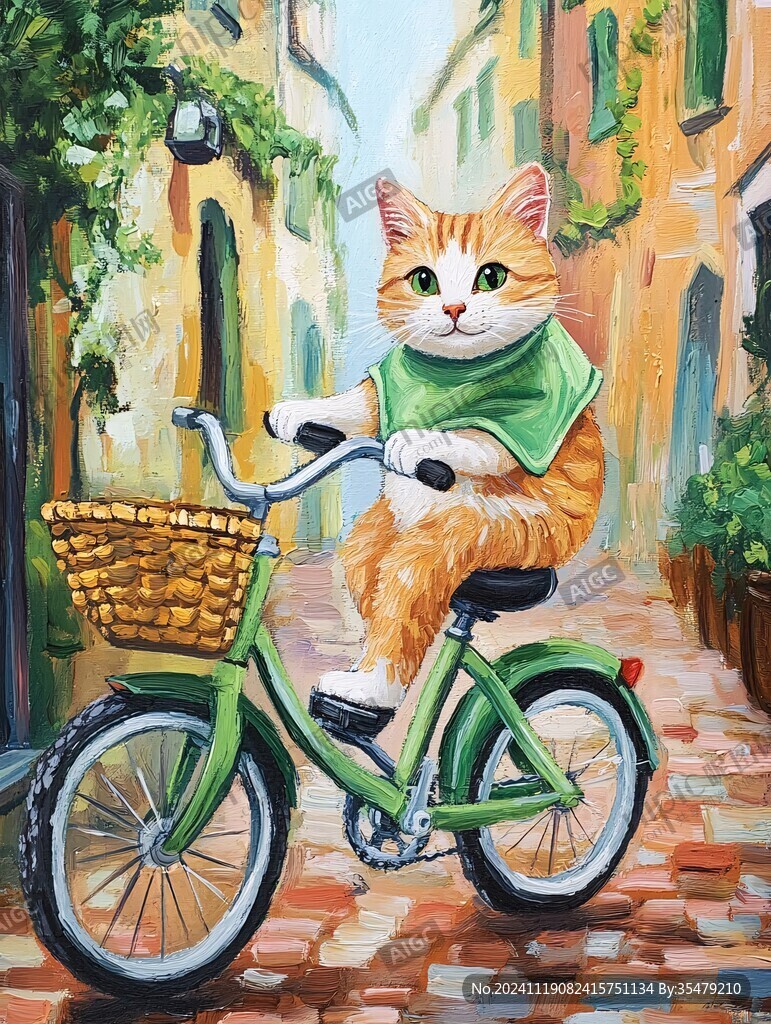 貓騎自行車