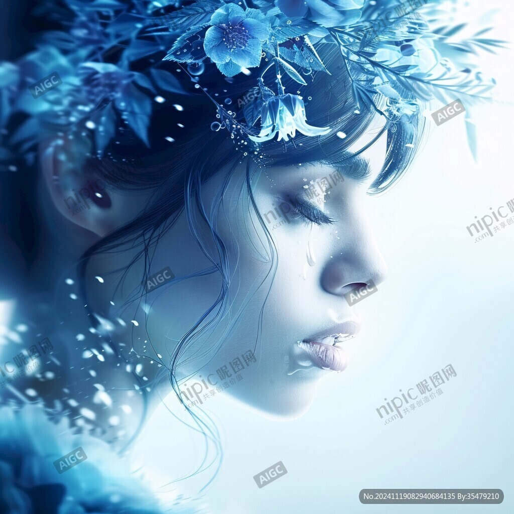夢(mèng)幻唯美藍(lán)色系少女