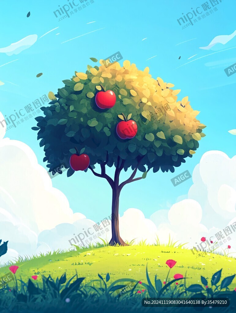 蘋果樹插畫