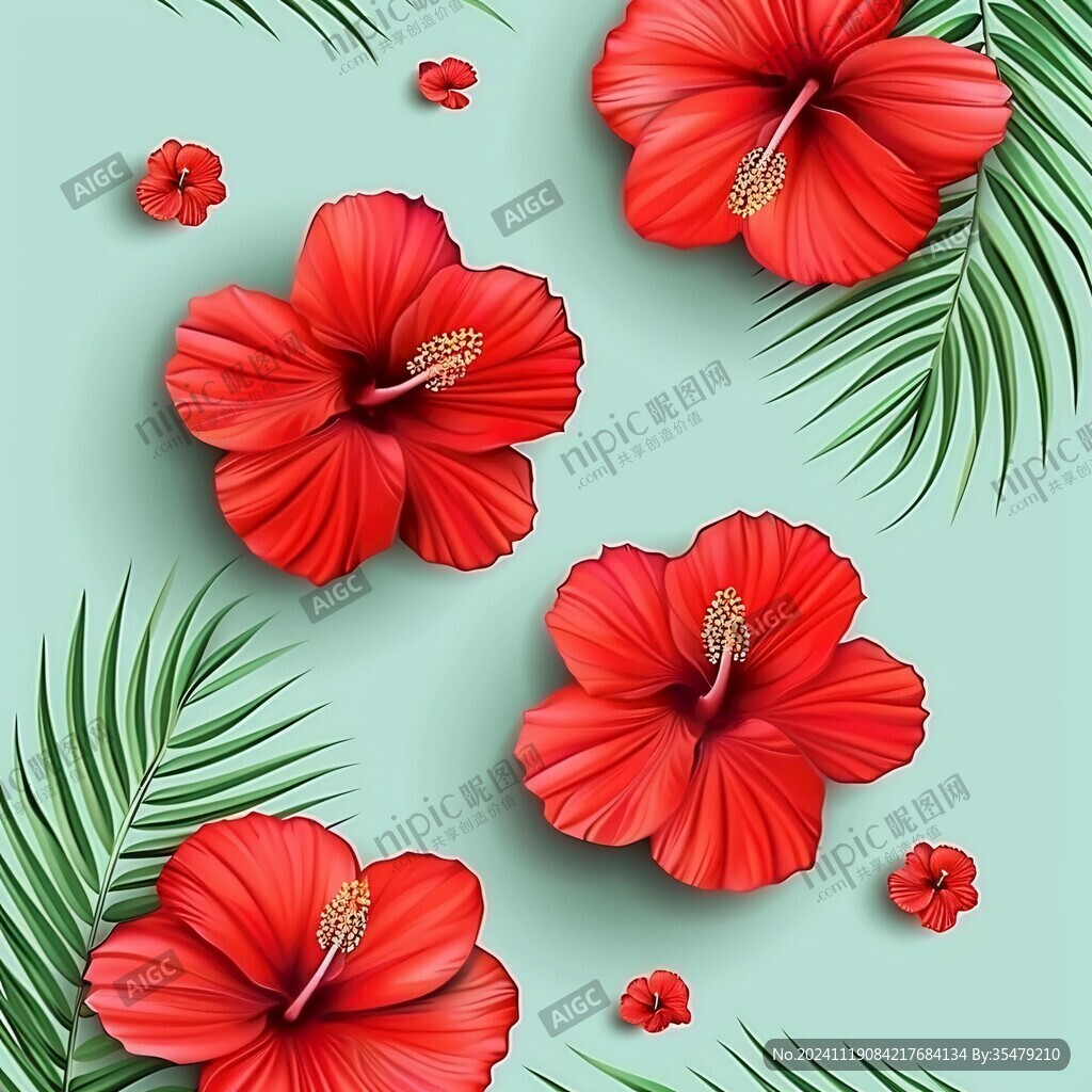 簡(jiǎn)紅大氣花朵