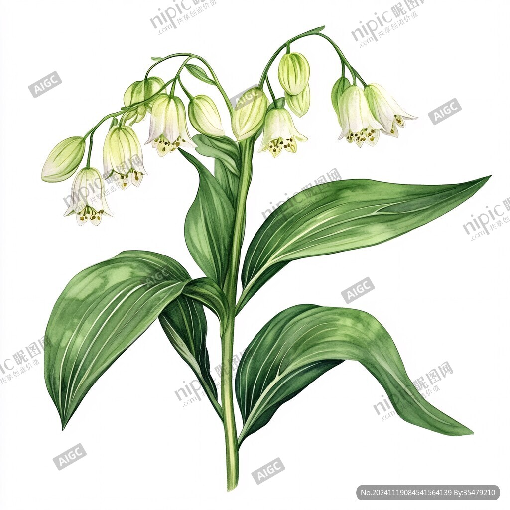 植物手繪插畫(huà)鈴蘭花