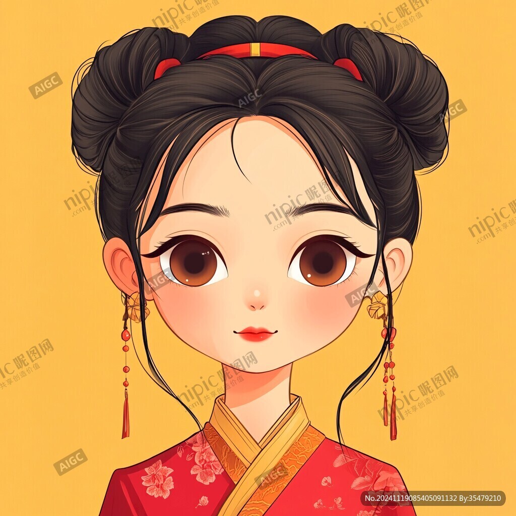 西梅卡通漢服女孩