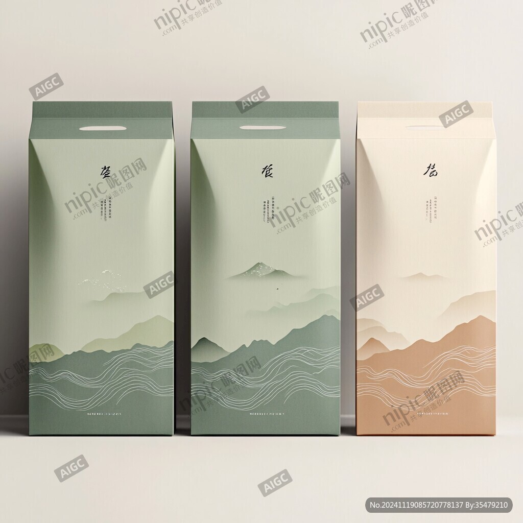 包裝插畫手繪茶山