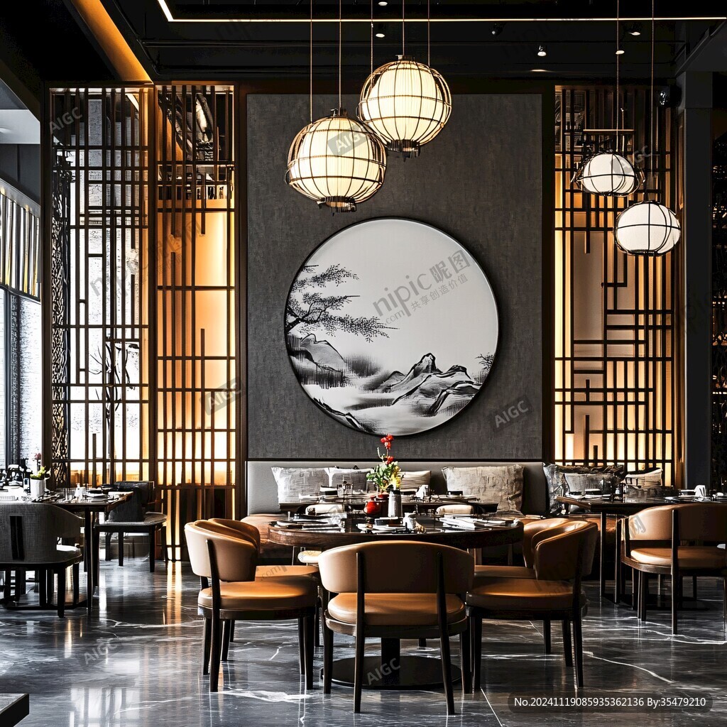 新中式餐廳場景