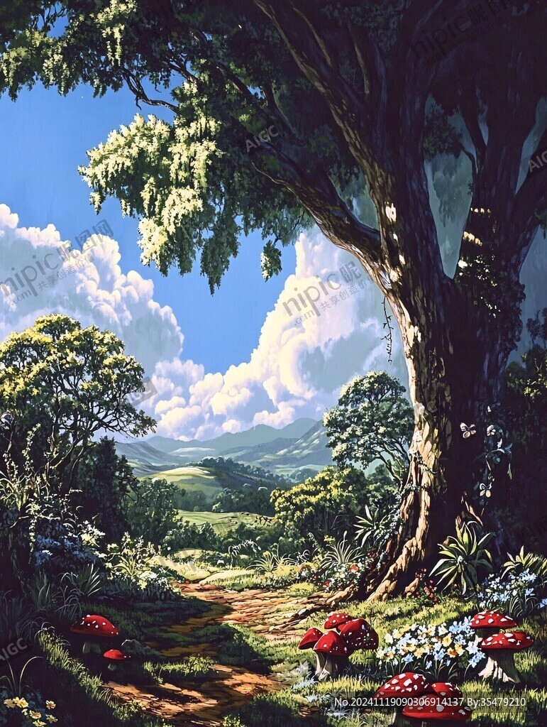 夢幻森林立體畫