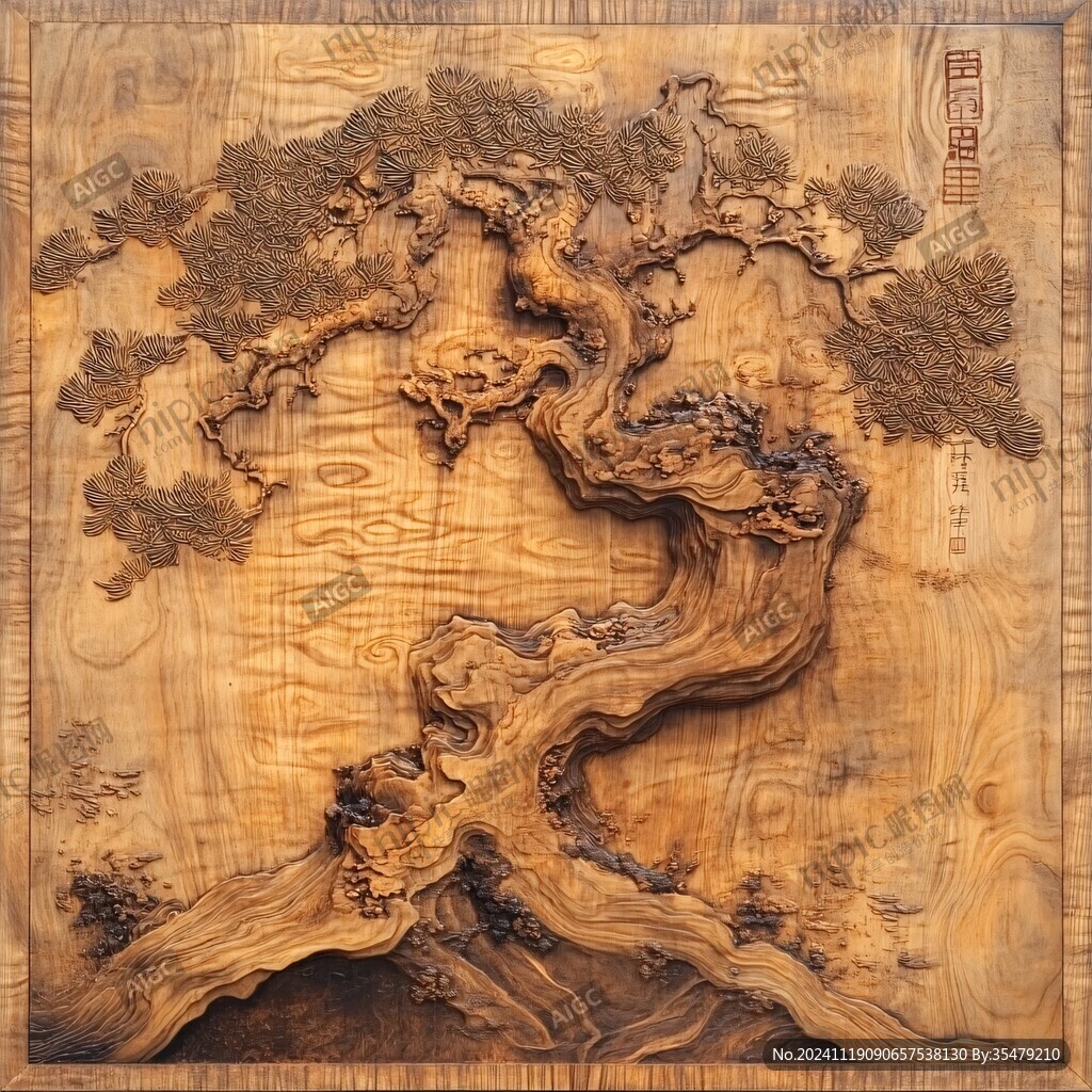 崖柏雕刻圖
